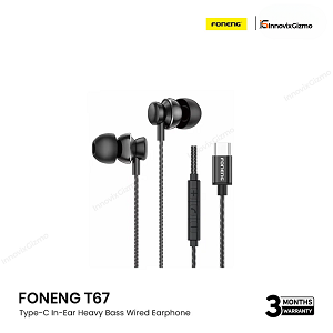 FONENG T67 Type-C In-Ear Heavy Bass Wired Earphone